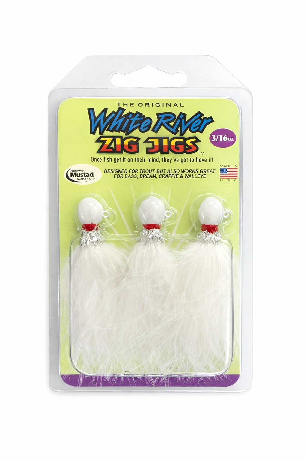 ZIG JIG MARABOU TROUT JIG - 3/16 OZ (3 Pack)