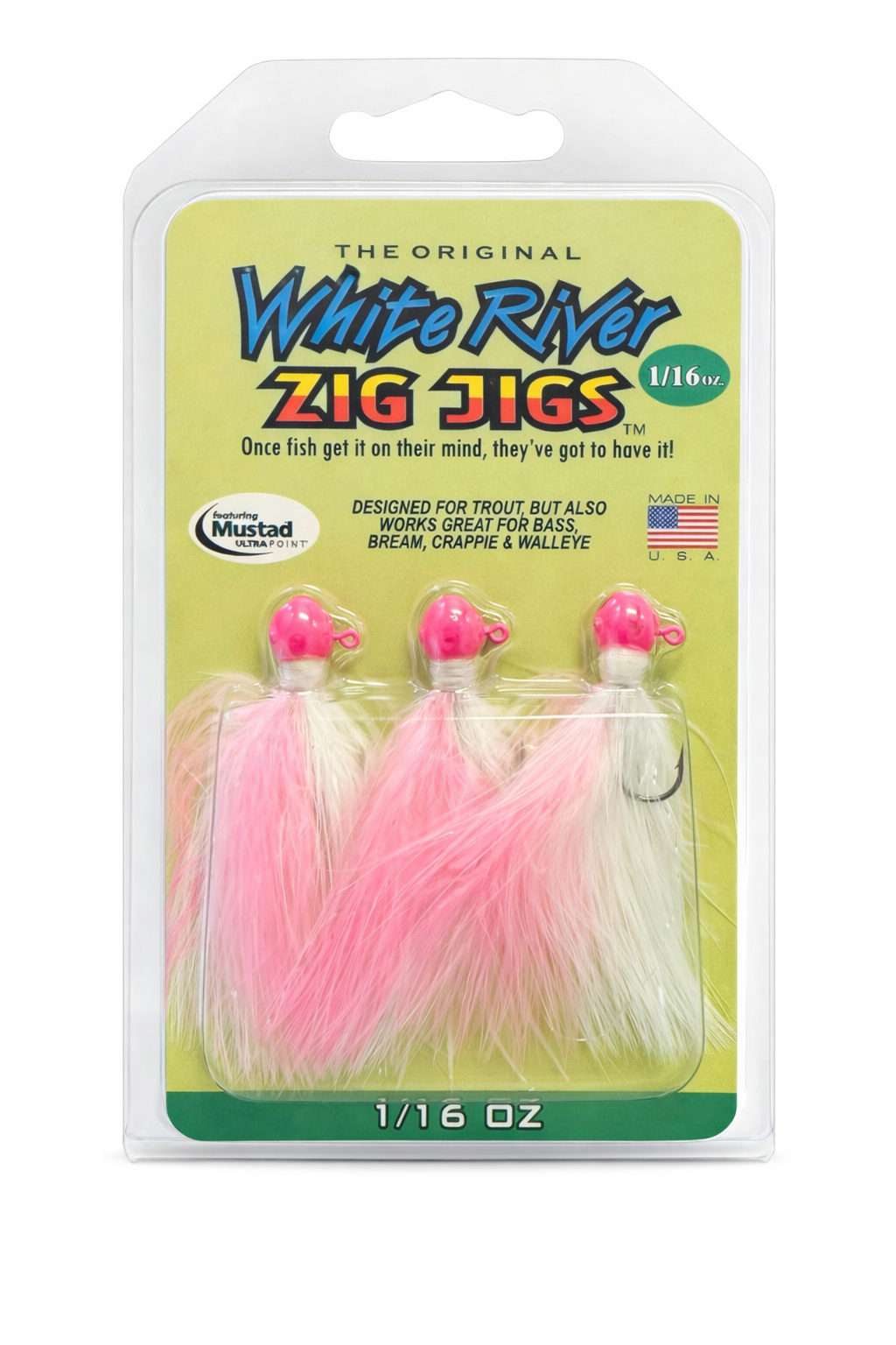 ZIG JIG MARABOU TROUT JIG - 1/16 OZ (3 pack)